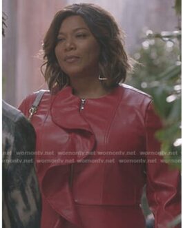 Queen Latifah Star Red Leather Jacket