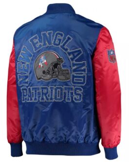 New England Patriots Locker Room Throwback Red and Blue Jacket