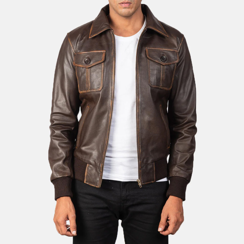 Good Bones S09 Steve Hawk Bomber Leather Jacket - Image 5