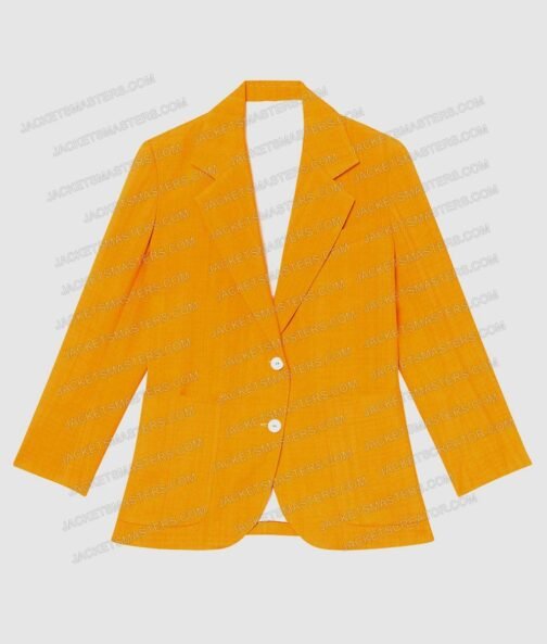 Stranger Things S04 Max Mayfield Wool Blend Orange Blazer - Image 4