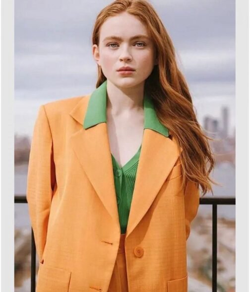 Stranger Things S04 Max Mayfield Wool Blend Orange Blazer - Image 2