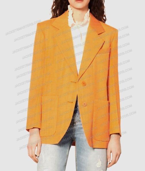 Stranger Things S04 Max Mayfield Wool Blend Orange Blazer