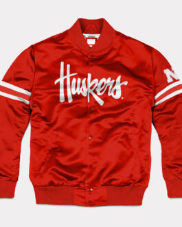 Nebraska Cornhuskers Striped Red Bomber Jacket