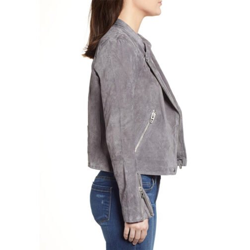 Supergirl S06 Nicole Maines Gray Suede Jacket - Image 5