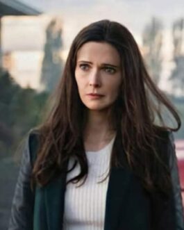 Elizabeth Tulloch Superman and Lois Black Sleeve Leather Coat