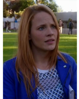Switched at Birth S04 Katie Leclerc Blue Leather Jacket