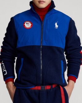 Olympic Hybrid Team USA Color-Blocked Blue Jacket
