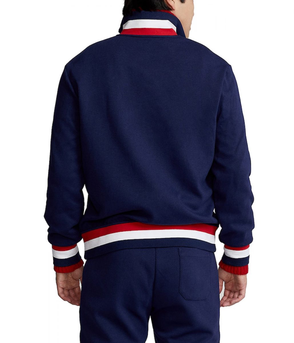 Team USA Villagewear Full-Zip Track Navy Blue Jacket - Image 2