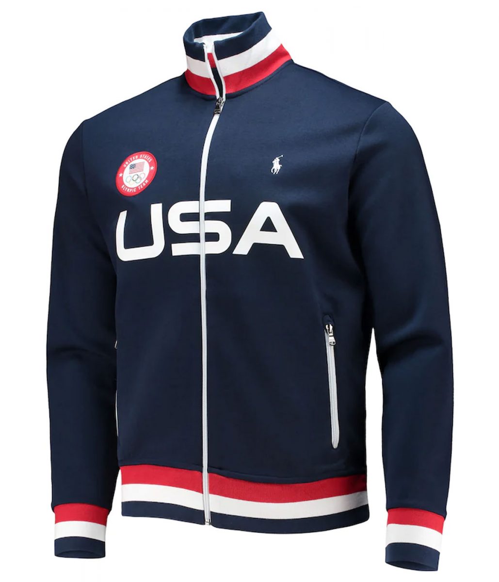 Team USA Villagewear Full-Zip Track Navy Blue Jacket - Image 3
