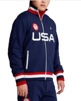 Team USA Villagewear Full-Zip Track Navy Blue Jacket