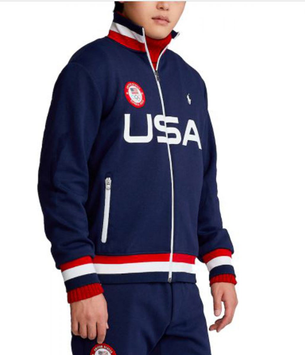 Team USA Villagewear Full-Zip Track Navy Blue Jacket
