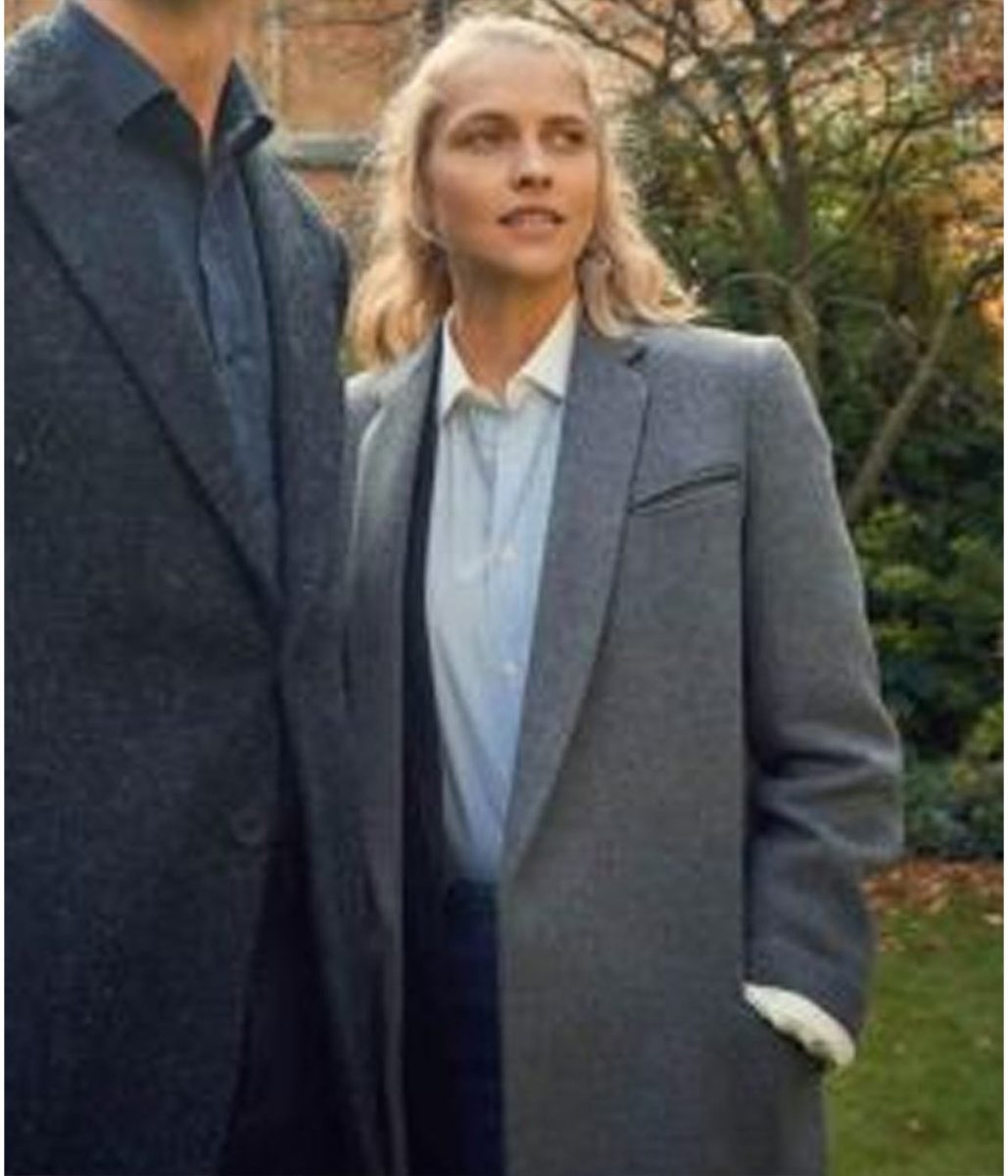 Teresa Palmer A Discovery of Witches Wool Gray Coat - Image 7