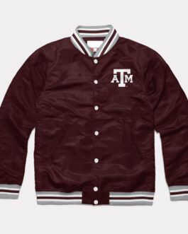 Texas A&M Aggies Wine Varsity Satin Jacket