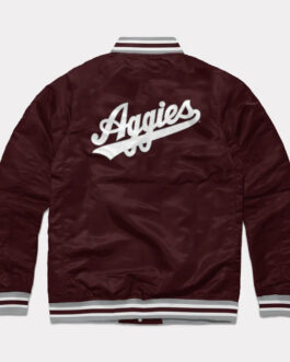 Texas A&M Aggies Wine Varsity Satin Jacket