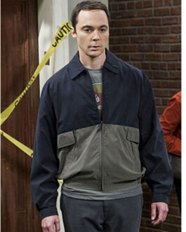 The Big Bang Theory Jim Parsons Blue and Grey Cotton Jacket