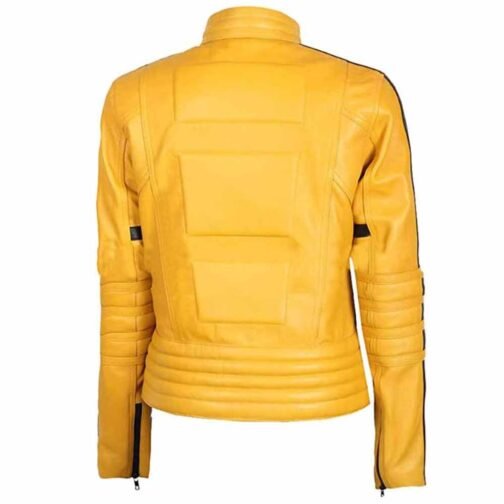 Uma Thurman Kill Bill Yellow Leather Jacket - Image 3