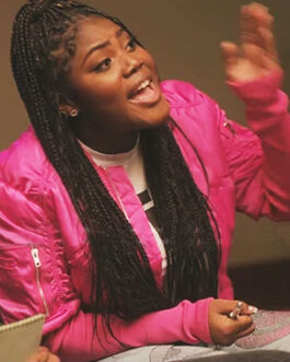 The Chi Zaria Imani Primer Cropped Bomber Jacket