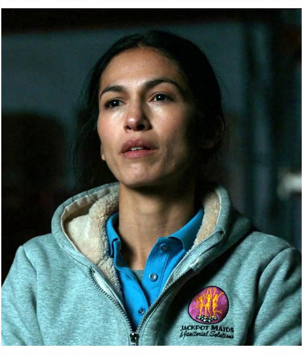 Elodie Yung The Cleaning Lady Season 2 Gray Hoodie - Image 5