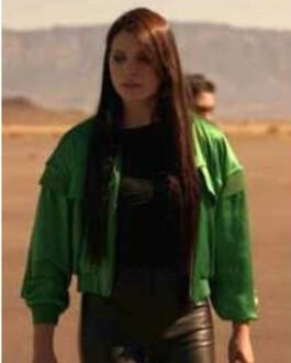 The Cleaning Lady Eva De Dominici Cropped Green Silk Jacket
