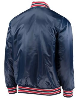 The Diamond Atlanta Braves Navy Satin Jacket