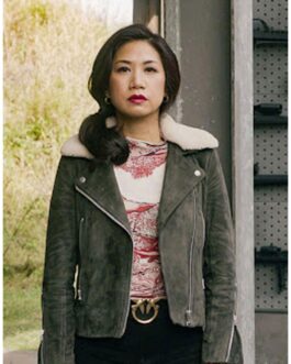 Liza Lapira The Equalizer Season 02 Grey Suede Leather Jacket