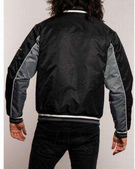 The Hustle Gang Brawlers Black Satin Varsity Jacket