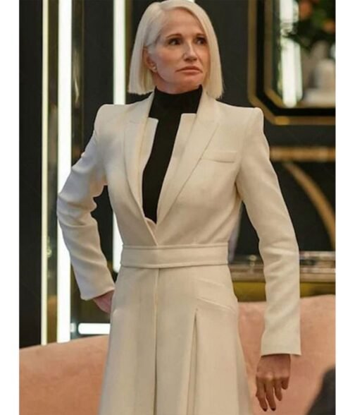 Ellen Barkin The Man from Toronto White Wool Coat - Image 4