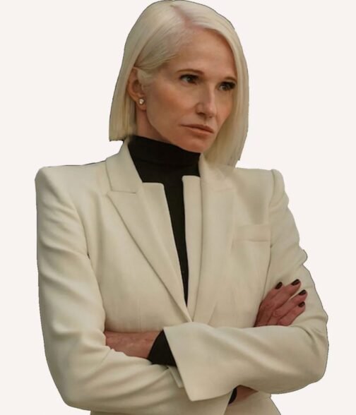 Ellen Barkin The Man from Toronto White Wool Coat - Image 5