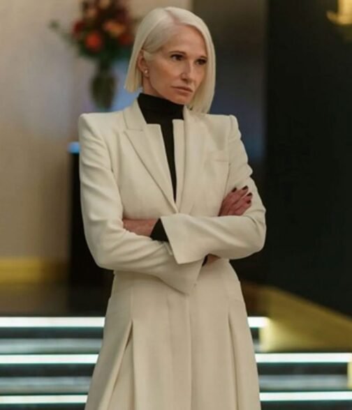 Ellen Barkin The Man from Toronto White Wool Coat - Image 2