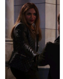 The Mindy Project Mindy Kaling Quilted Leather Jacket