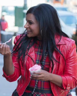 The Mindy Project S02 Mindy Kaling Red Leather Jacket