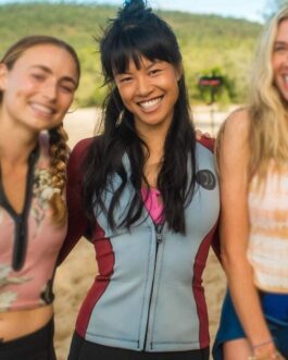 The Reef Stalked Ann Truong Gray and Red Jacket