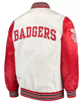 The Rookie Wisconsin Badgers White Satin Jacket