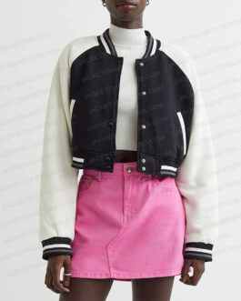 Midori Francis The Sex Lives of College Girls Cropped Varsity Jacket