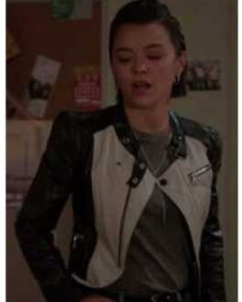 Midori Francis White and Black Leather Jacket