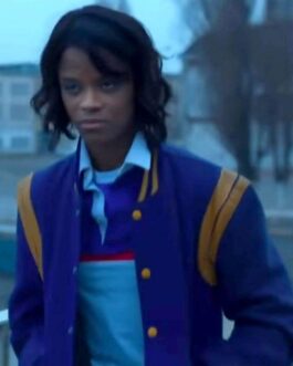 Letitia Wright The Silent Twins Blue Varsity Jacket
