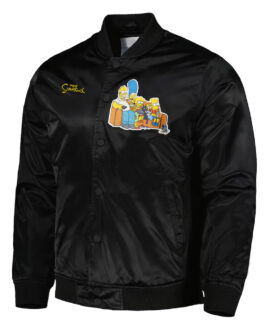 The Simpsons Freeze Max Couch Black Satin Jacket