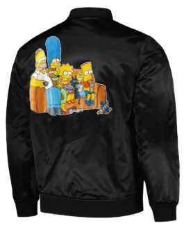 The Simpsons Freeze Max Couch Black Satin Jacket