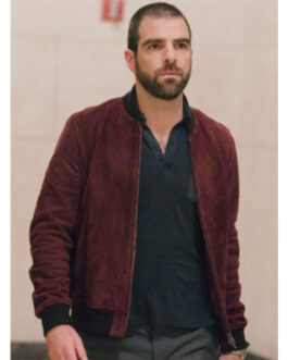 The Slap Zachary Quinto Burgundy Bomber Jacket