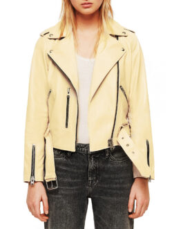 Eve The Talk Cream Leather Jacket