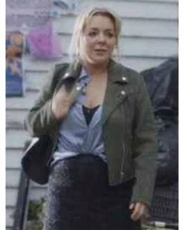 The Teacher Sheridan Smith Green Suede Jacket