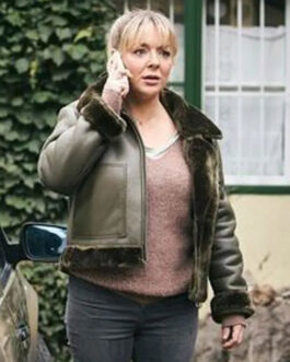 The Teacher Sheridan Smith Shearling Leather Jacket