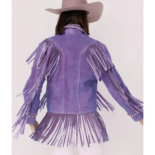 Donna Farizan The Today Show Purple Fringe Jacket - Image 3