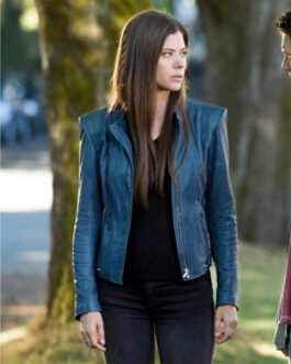 The Tomorrow People Peyton List Blue Leather Jacket