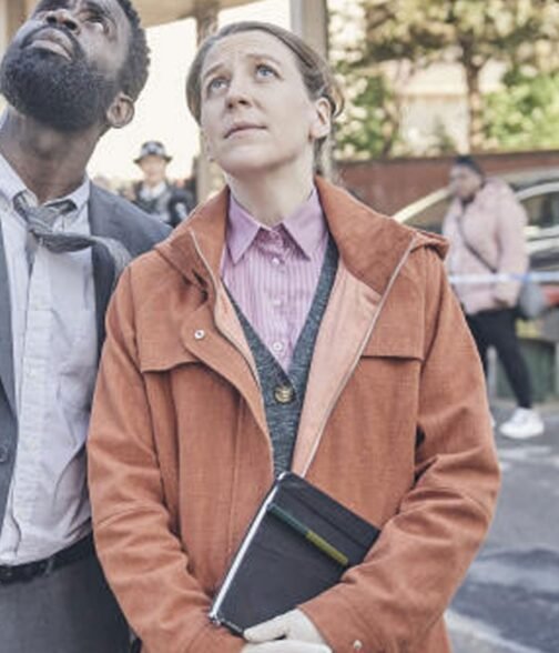 The Tower Gemma Whelan Orange Coat - Image 6