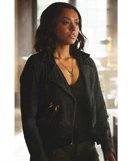 The Vampire Diaries S07 Kat Graham Blue Suede Jacket
