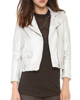 Arrow S04 Willa Holland Silver Leather Jacket