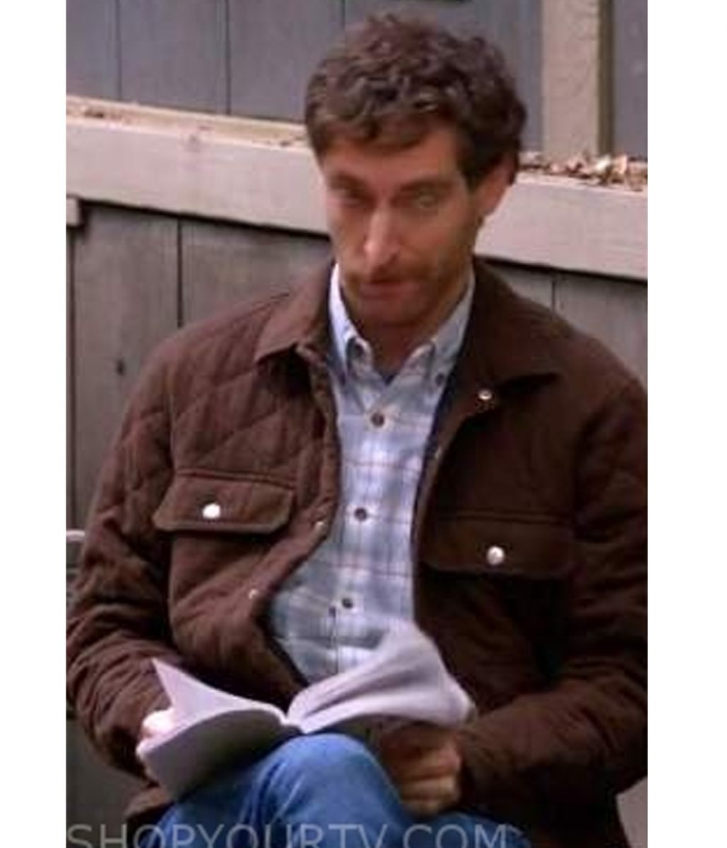 B Positive S02 Thomas Middleditch Brown Quilted Jacket - Image 5