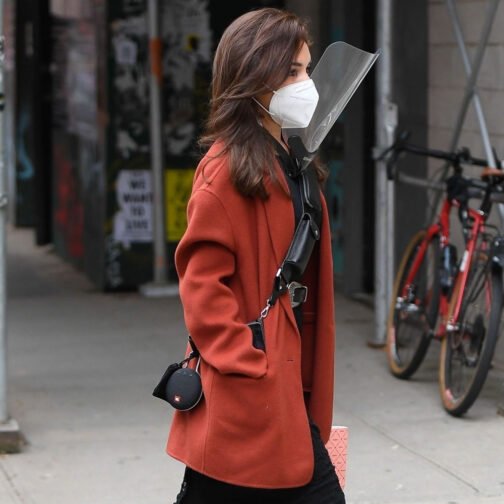 Vanessa Hudgens Tick Tick Boom Orange Wool Coat - Image 5