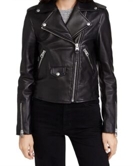 Morgan Taylor Campbell The Imperfects Black Biker Leather Jacket